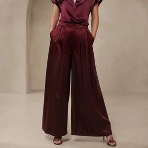 Banana Republic Belay Silk Wide Leg Pants